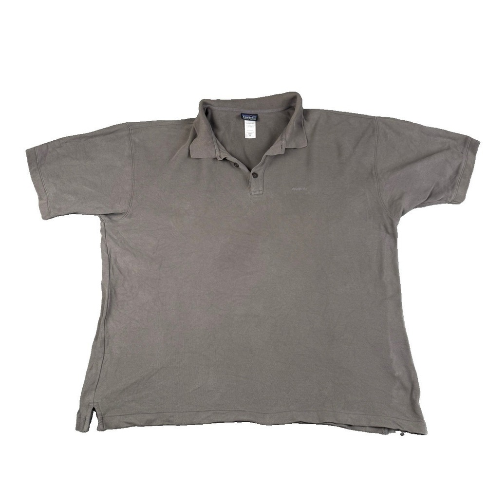 Patagonia Mens XL Organic Cotton Polo Shirt Gray Short Sleeve Outdoor Casual